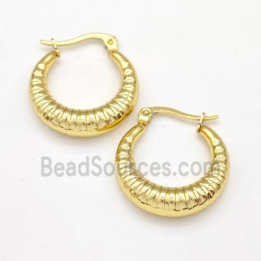 304 Stainless Steel Earring Hollow Gold Plated