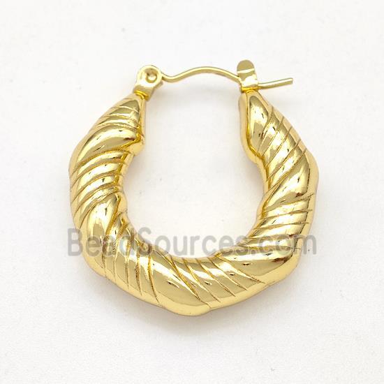 304 Stainless Steel Earring Hollow Gold Plated