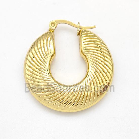 304 Stainless Steel Earring Hollow Gold Plated