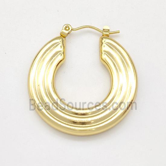 304 Stainless Steel Earring Hollow Gold Plated