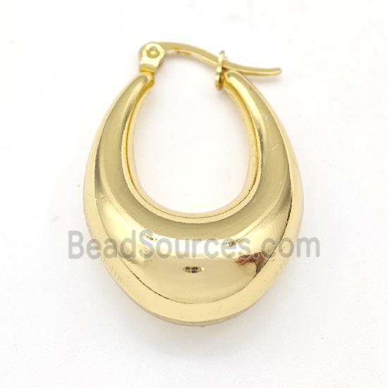 304 Stainless Steel Earring Hollow Gold Plated