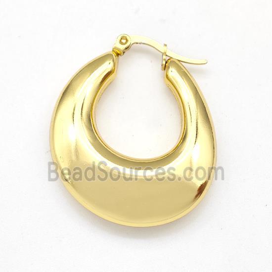 304 Stainless Steel Earring Hollow Gold Plated