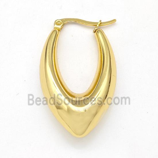 304 Stainless Steel Earring Hollow Gold Plated