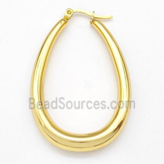 304 Stainless Steel Earring Hollow Gold Plated