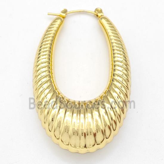 304 Stainless Steel Earring Hollow Gold Plated