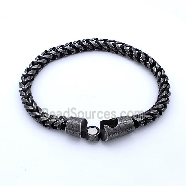304 Stainless Steel Bracelet Antique Black