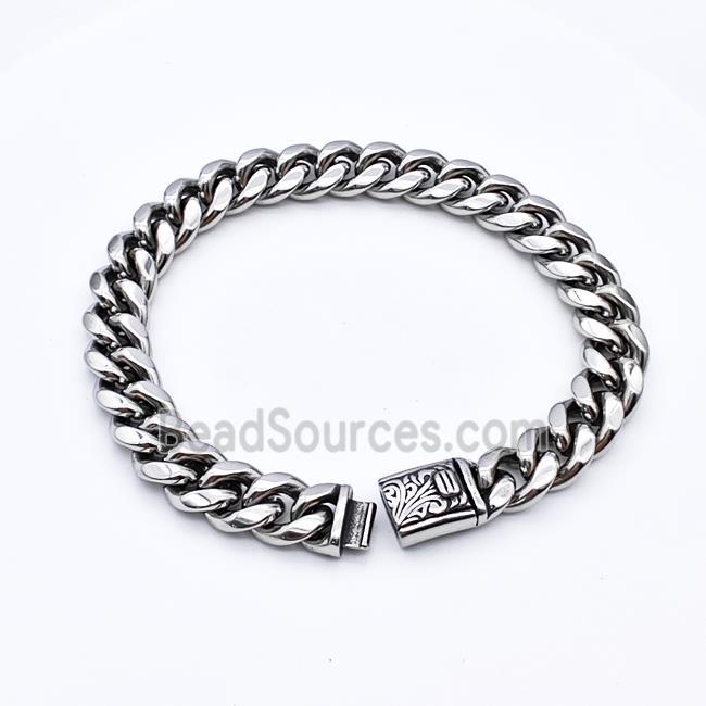 304 Stainless Steel Bracelet Antique Silver