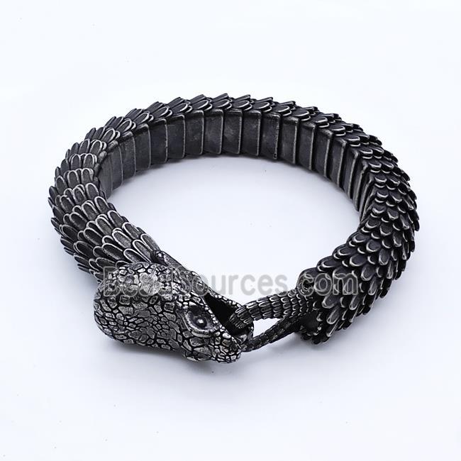 304 Stainless Steel Snake Bracelet Antique Black