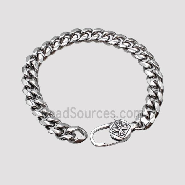 304 Stainless Steel Bracelet Antique Silver