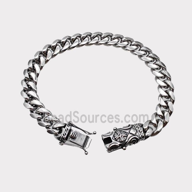 304 Stainless Steel Bracelet Antique Silver