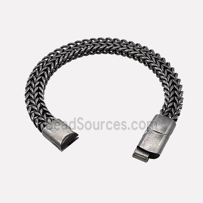 304 Stainless Steel Bracelet Antique Black