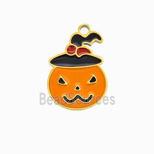 Halloween Clown Charms 304 Stainless Pendant Enamel Gold Plated