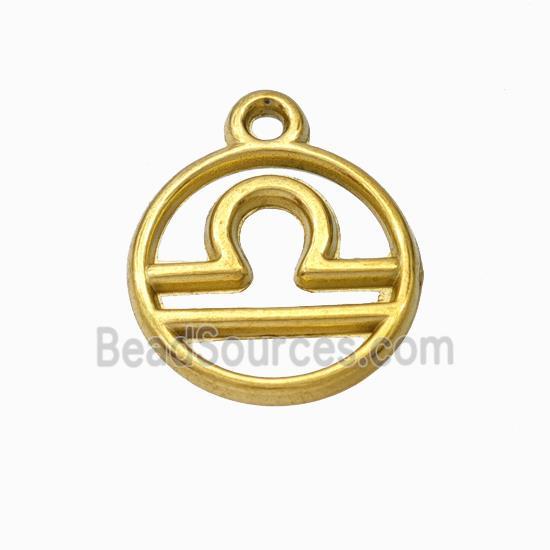 Stainless Steel Symbol Pendant Zodiac Libra Gold Plated