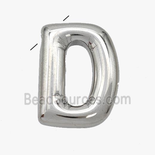 Raw Stainless Steel Letter-D Pendant