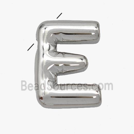 Raw Stainless Steel Letter-E Pendant