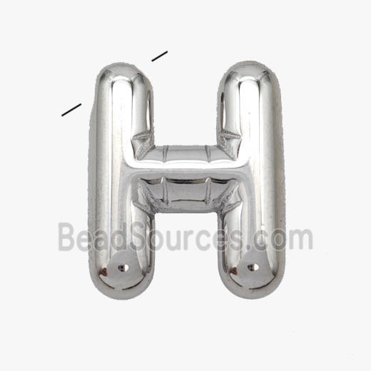 Raw Stainless Steel Letter-H Pendant