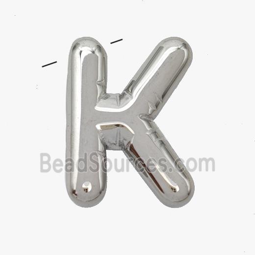 Raw Stainless Steel Letter-K Pendant