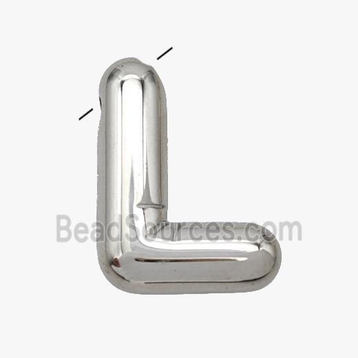 Raw Stainless Steel Letter-L Pendant