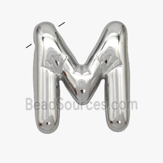 Raw Stainless Steel Letter-M Pendant