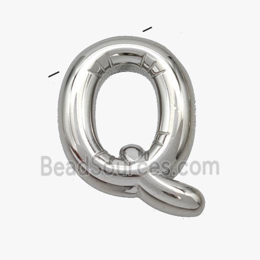 Raw Stainless Steel Letter-Q Pendant