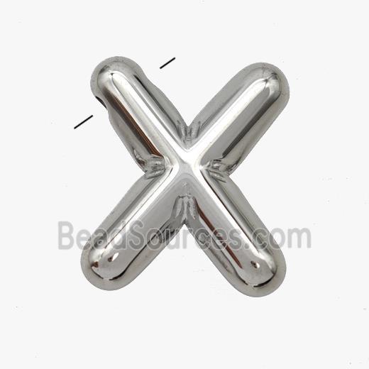 Raw Stainless Steel Letter-X Pendant