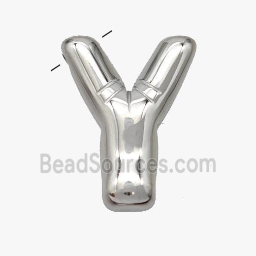 Raw Stainless Steel Letter-Y Pendant
