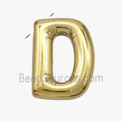 Stainless Steel Letter-D Pendant Gold Plated