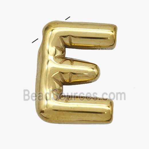 Stainless Steel Letter-E Pendant Gold Plated