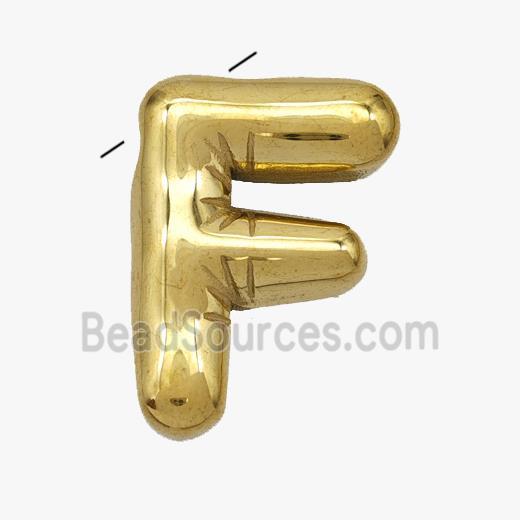 Stainless Steel Letter-F Pendant Gold Plated