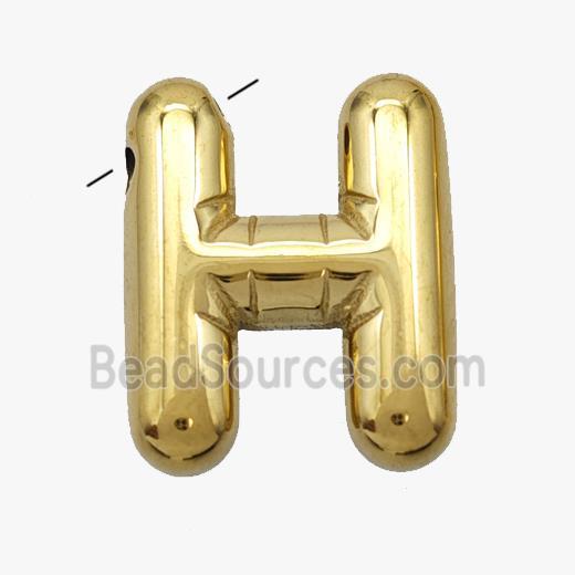 Stainless Steel Letter-H Pendant Gold Plated