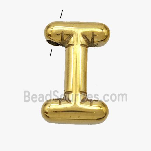 Stainless Steel Letter-I Pendant Gold Plated