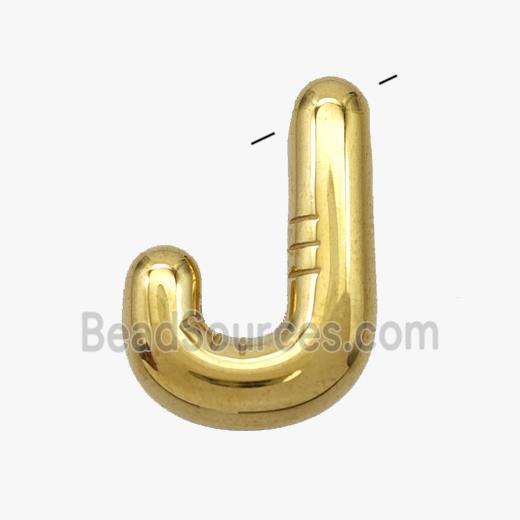 Stainless Steel Letter-J Pendant Gold Plated