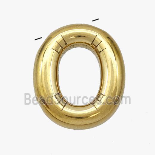 Stainless Steel Letter-O Pendant Gold Plated