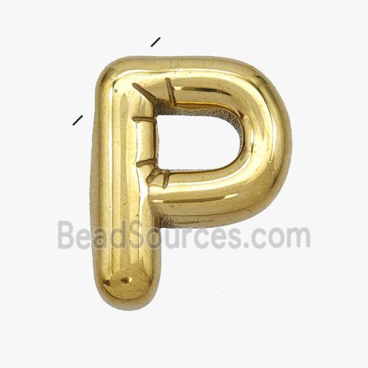 Stainless Steel Letter-P Pendant Gold Plated