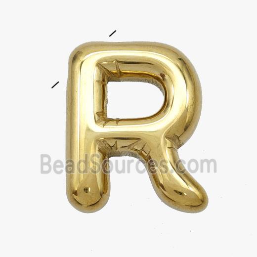 Stainless Steel Letter-R Pendant Gold Plated