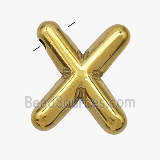 Stainless Steel Letter-X Pendant Gold Plated