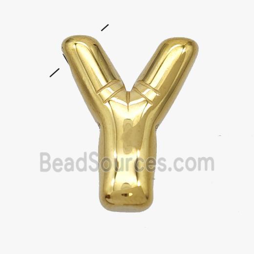 Stainless Steel Letter-Y Pendant Gold Plated