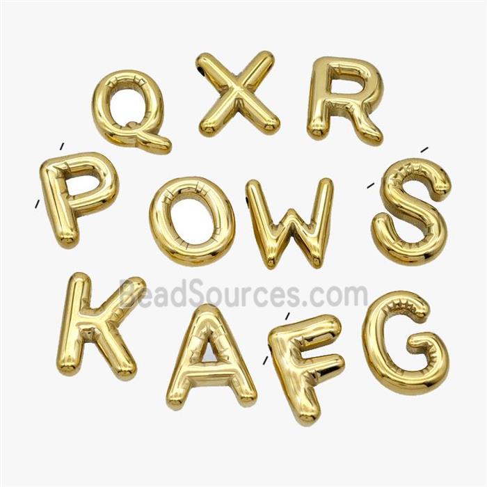 Stainless Steel Letter Pendant Mix Alphabet Gold Plated