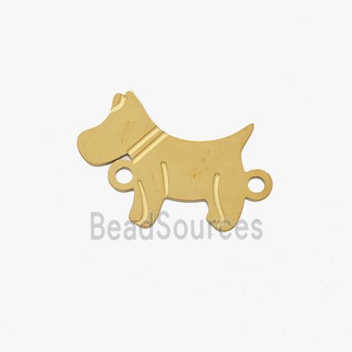 Stainless Steel Dog Charms Connector Gold Plated