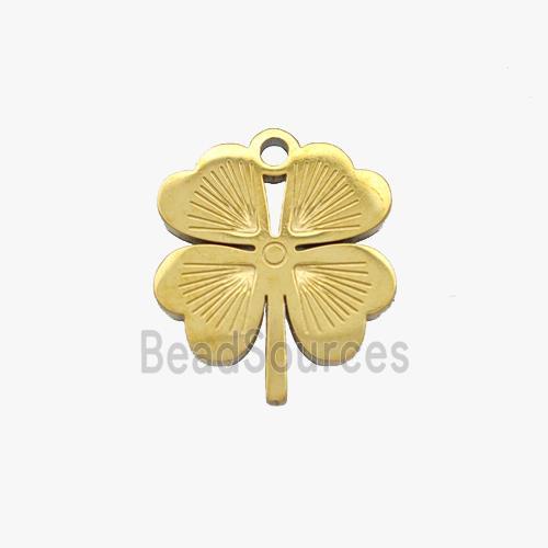 Stainless Steel Clover Pendant Gold Plated