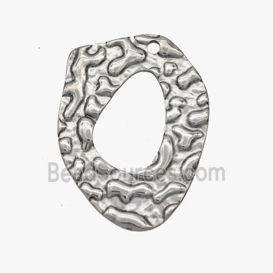 Raw Stainless Steel Pendant Hammered