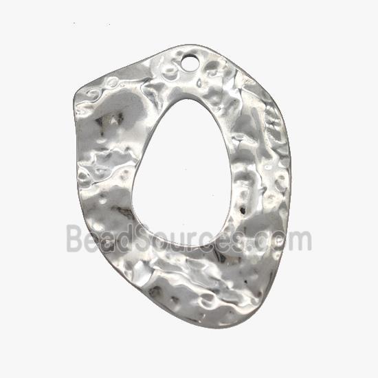 Raw Stainless Steel Pendant Hammered