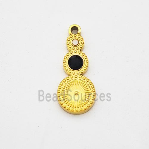 Stainless Steel Clock Pendant Pave Acrylic Gold Plated