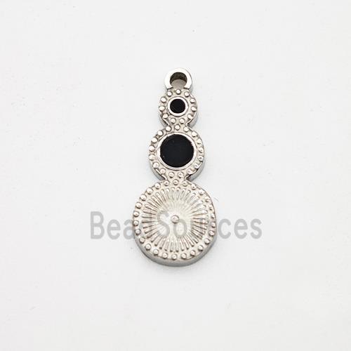 Raw Stainless Steel Clock Pendant Pave Acrylic