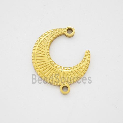 Stainless Steel Moon Pendant 2loops Gold Plated