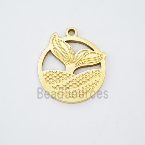 Stainless Steel Mermaid Pendant Gold Plated