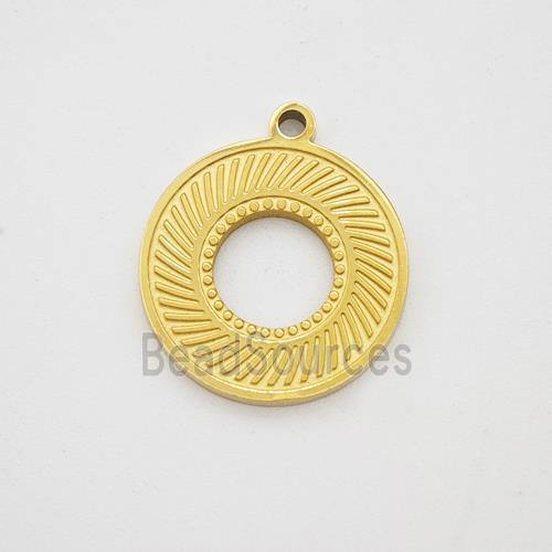Stainless Steel Sun Pendant Gold Plated
