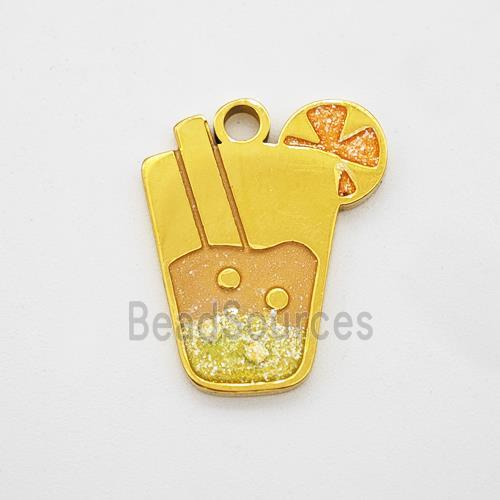 Stainless Steel Ice Cream Bottle Drink Cup Pendant Painted Gold Plated