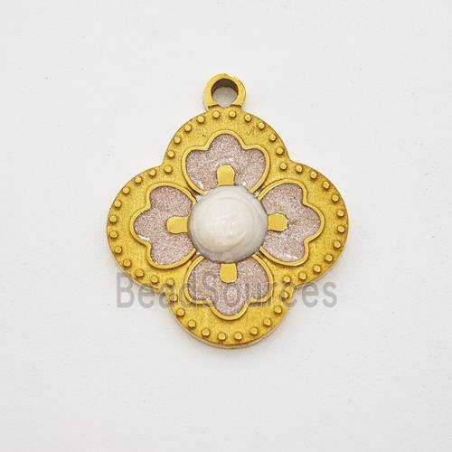 Stainless Steel Clover Pendant Painted Gold Plated