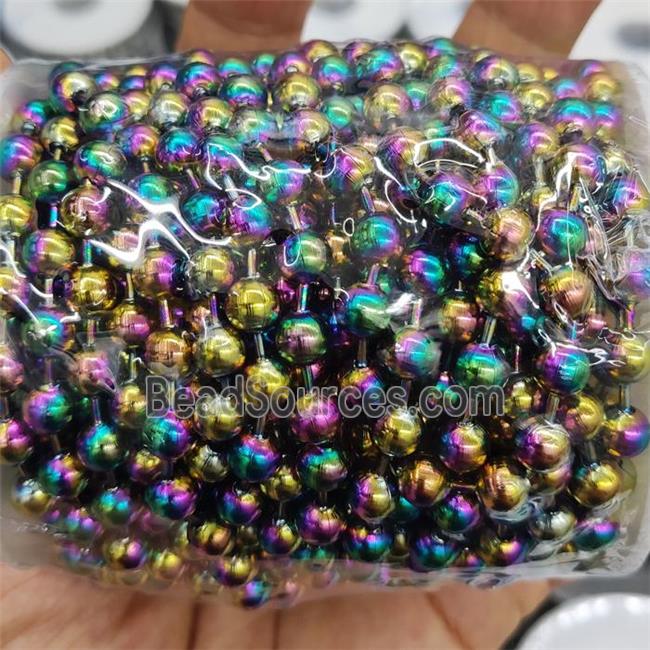 Stainless Steel ball Chain, rainbow plated